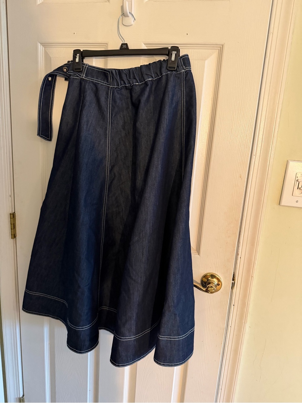 Pilcro Blue Denim A-Line Skirt - Picture 2 of 5